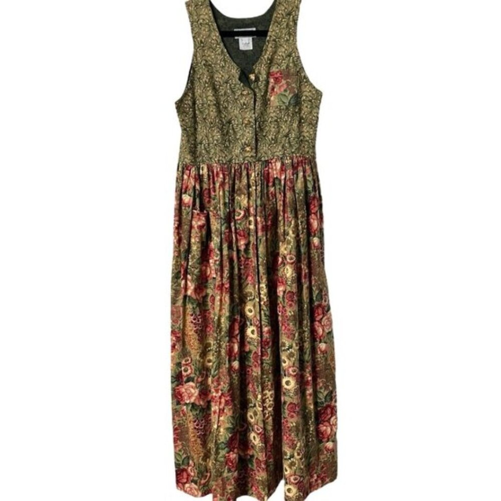Vintage Peggy Race Maxi Dress Womens S Handmade Boho Sleeveless Floral Paisley